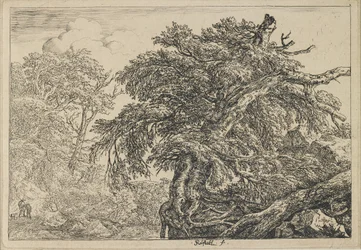 El gran haya con dos hombres y un perro, c. 1650-1655